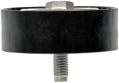Side view of Direct Replacement Accessory Drive Belt Idler Pulley For Select Vehicles That Squeal Or Groan, Restores Performance And OE Fit, Easy Install, Durable Construction, Dorman 419-598 Aftermarket Replacement Part.
