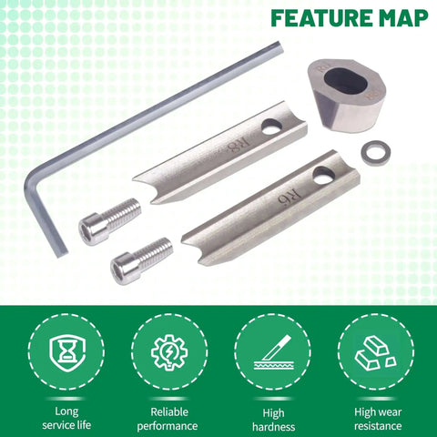 R6mm R8mm Metal Die Blade Replacement Kit for Corner Rounder Cutter Machine with screws and hex key