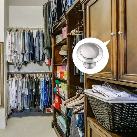 Round Ringed Cabinet Pulls 1.2 Inch Diameter Silver Finish 30 Pieces With Screws for wooden wardrobe in closet