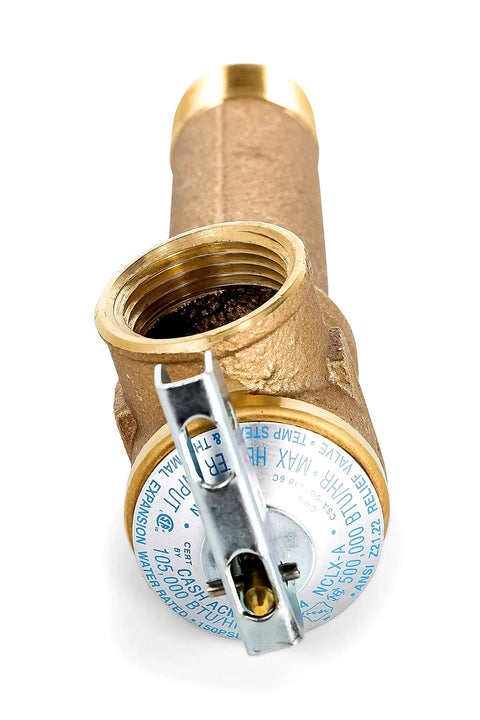 Camco 10427 3/4-in brass temperature and pressure relief valve with 3-5/16-in shank