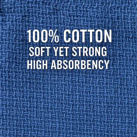 Blue 100 Percent Cotton Huck Towels For Window Cleaning Bulk Pack Ten Pound Box Highly Absorbent Glass Cleaning Rags Detail