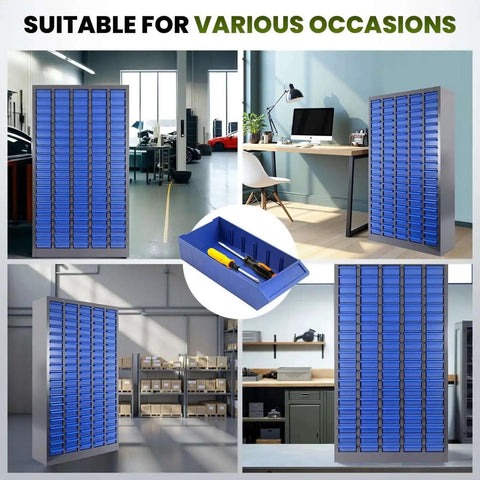 Massive 100 Drawer Grey ABS Parts Cabinet Built Tough With Adjustable Drawers For Electronics Small Parts And Hardware