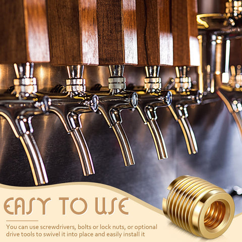 Durable Brass Threaded Inserts For Wood With Three Eighths By Sixteen Internal Threads Dual Thread Nutserts For Furniture Screw In Hardware Measuring Six Twenty Five Hundredths Inch Long Leifide Pack Of Ten Ideal For Tap Handles And Homebrew Beer