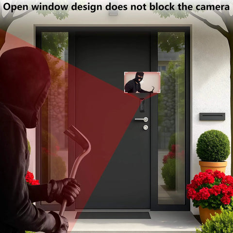 No Drill Doorbell Mount For Second Gen Video Doorbell Easy Install Adjustable 0 To 45 Degree Corner Mount Bracket Cover Holder Black Ideal For Rental Apartments Condos installed on a front door with security focus.
