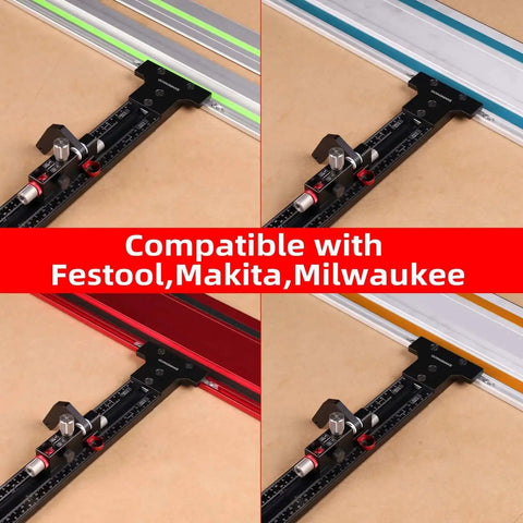 Parallel Guide System For Track Saw With Micro Adjustable Flip Stop And Zero Calibration, Compatible With Festool Makita Milwaukee