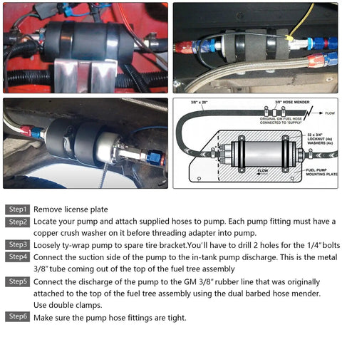 High Pressure Frame Mount Electric Diesel Fuel Pump For Ford F250 F350 Powerstroke 7.3L 1998 2003 Drop-In Replacement Interchange 0580464074 installation steps.