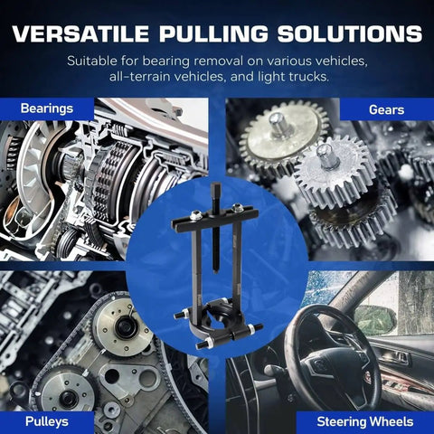 Image showing 12 Piece Bearing Puller Set Workhorse Pro 5 Ton Capacity With 2 Inch And 3 Inch Bearing Separator Jaws in use.