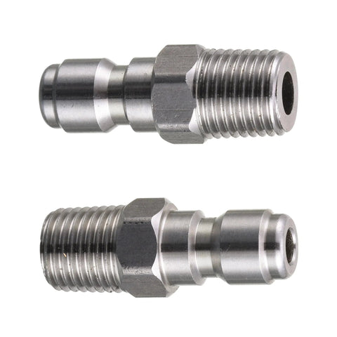 Heavy Duty Pro Grade Pressure Washer Quick Connect Coupler 1/4 Inch Male NPT Fitting 5000 PSI Quick Disconnect Plug 2 Pack
