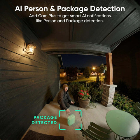 AI detection demonstration by Battery Powered Video Doorbell Camera With 1-To-1 Head-To-Toe View, HD Plus 1536x1536, Color Night Vision