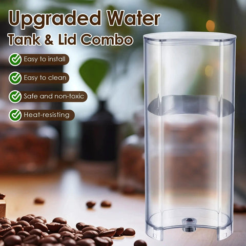Clear plastic water tank and lid for Nespresso Vertuo Next and Krups XN910B/XN9105/XN910C coffee machines