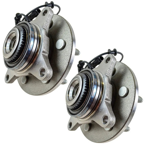 Two Piece Front Wheel Bearing And Hub Assembly Set For 2005 Ford F150 4WD Front Left And Right 6 Lug Wheels Visible