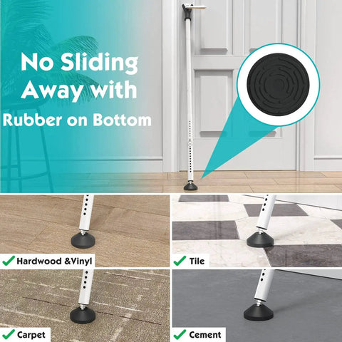Sliding Door Lock Bar With Anti Lift Lock, Adjustable Security Bar for homes and offices on various floor types, rubber base