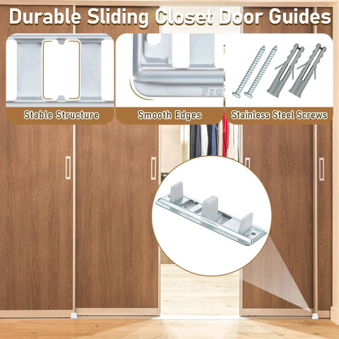 Four Pack Sliding Closet Door Floor Guides For Centering Panels On Tracks And Providing Side Support, Compatible With N 6560