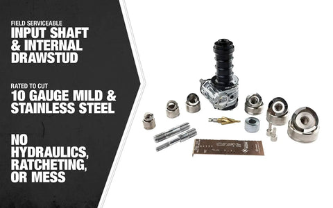 Knockout Punch Driver Kit For Quick, Precise Hole Cuts With Cordless Drill, Removable Draw Studs, Compact aluminum design parts