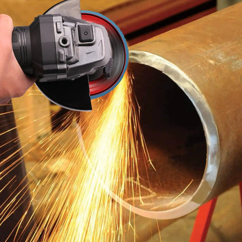 Grinding stainless steel pipe with 40 Grit Flap Disc Type 29 4 1/2 X 7/8 Zirconia For Stainless Steel Pack Of 10