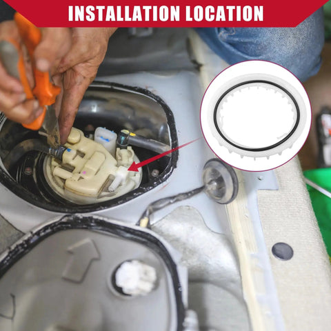 Installation of Fuel Pump Gauge Lock Ring Retainer With Seal Ring For Toyota Highlander 2004 2010 And Lexus RX330 RX350 RX450h RX450hL 2004 2022