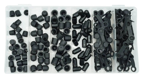 6 Types Rubber Brake Bleeder Cap Set 150 Pcs Caliper Cap Grease Fitting Cap Zerk Dust Cover Assortment in clear box