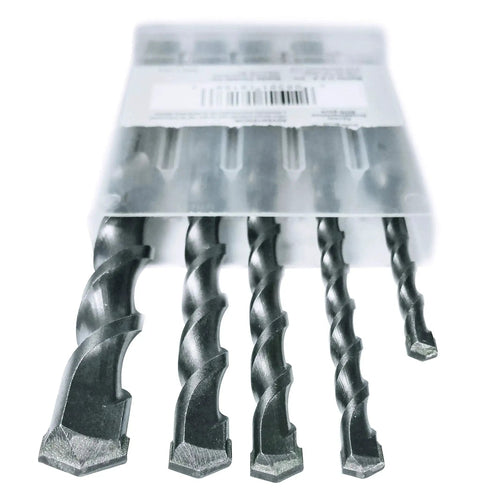 Aggressive Concrete Drilling With A 5 Piece SDS Plus Bit Set For Rotary Hammers Makita Carbide Tipped Bits in sizes from three sixteenths to one half inch