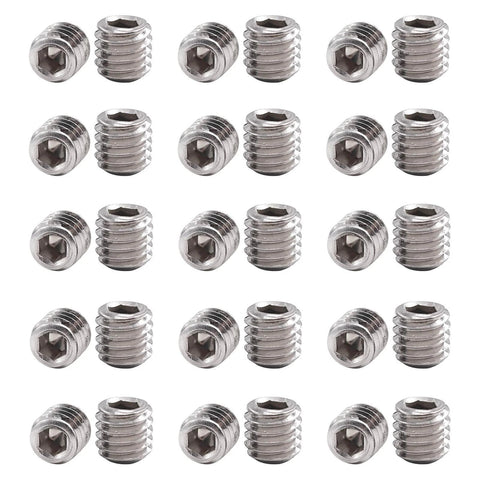 50 Piece Set Stainless Steel SAE Hex Socket Screws Grub Screws Cup Point Internal Hex Drive 3/8-16 X 3/8 in rows