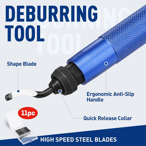 Pro Grade Deburring Tool Kit From WORKPRO With 11 High Speed Steel Swivel Blades And 360 Degree Rotary Head