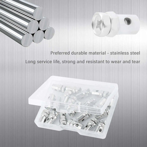 20 Piece Universal Throttle Cable Ends One Eighth Inch Fittings For Cars, Bicycles, Motorcycles, Lawn Mowers And ATVs, stainless steel