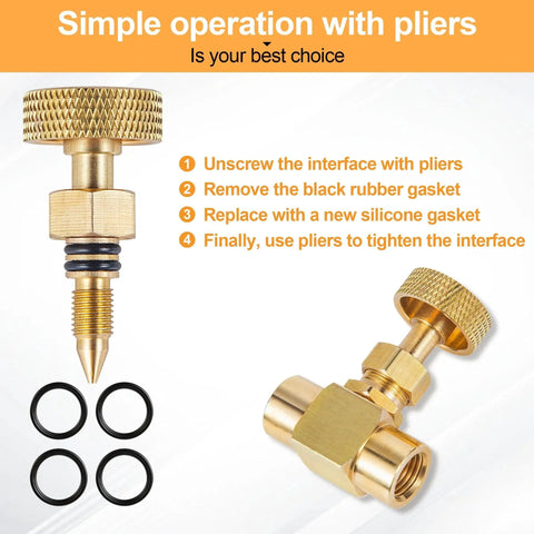 Heavy Duty Brass Instrument Needle Valve Replacement Set For Precise Flow Control One Quarter NPT Female To One Quarter NPT Female Connections Golden Finish