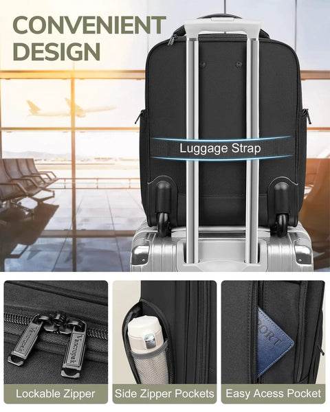 Underseat Carry On Luggage With Wheels For Men And Women, TSA Approved Rolling Overnight Weekender Bag with lockable zippers and side pockets