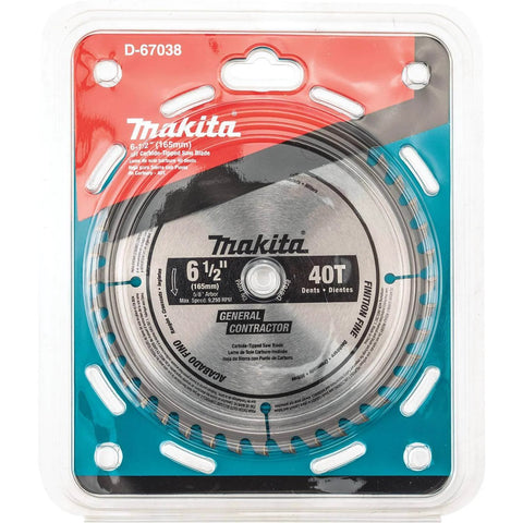 Packaged Six Point Five Inch 40 Tooth Carbide Tipped Circular Saw Blade For Fine Finish Ultra Thin Kerf Cordless Saws Compatible