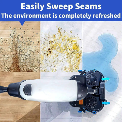 Top view of Workhorse 17 Inch Floor Polisher And Carpet Cleaner For Busy Commercial Spaces with dual brushes cleaning surface