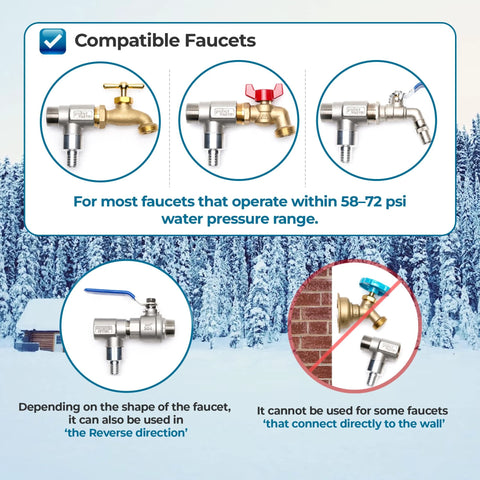 Polar Valve T-Type Freeze-Proof Valve, 2 units, stainless steel, 3/4 in NPT.