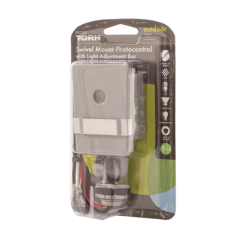 Outdoor 120 Volt Swivel Mount Photocontrol With Light Adjustment Bar for no fuss auto dusk to dawn exterior lighting in package