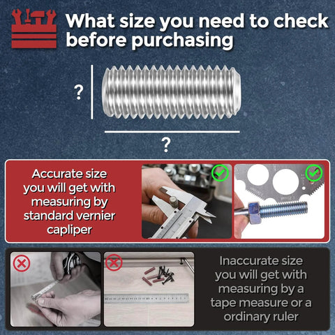 DIY Ready Cup Point Hex Socket Set Screws M3 0.5x30mm 304 Stainless Steel Headless Allen Grub Screws With Hex Key Wrench For Door Handles Bathroom Fixtures And Towel Racks 10 Pack, accurate measurement with vernier caliper illustration