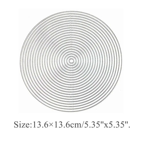 21 Piece Nesting Round Frame Metal Die Cuts Set With Circle Frame Tags for Scrapbooking 13.6 cm size, carbon steel material