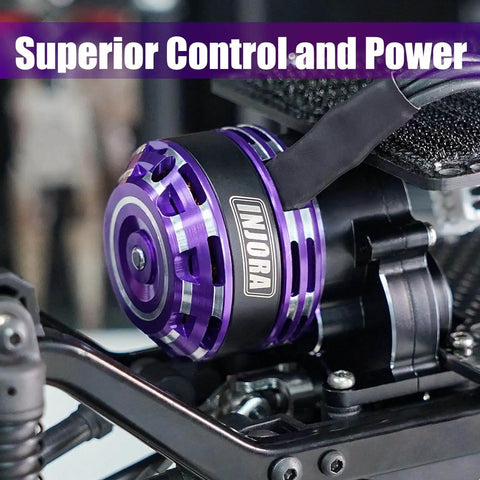 Waterproof Brushless ESC And 2204 Fat Viper Outrunner Motor Upgrade installed on TRX4M micro crawler showing side view.