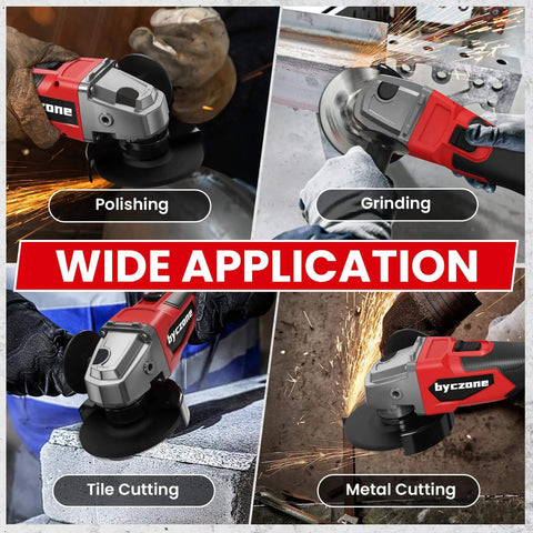 Cordless Four Point Five Inch Angle Grinder With Brushless Motor Three Speed Settings Up To 8500 RPM Spanner Included