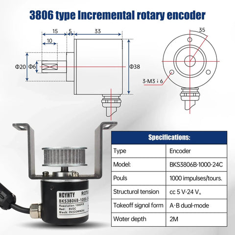 Lathe Electronic Leadscrew Kit For CNC Lathe With Nema 23 Stepper Motor And Driver 1000PPR Incremental Rotary Encoder Specs