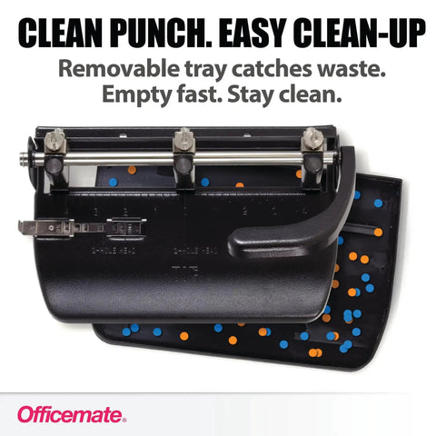 Adjustable 2 Or 3 Hole Punch For Home Office Use 32 Sheet Capacity Dual Hole Settings Built In Paper Guide Ergonomic Handles