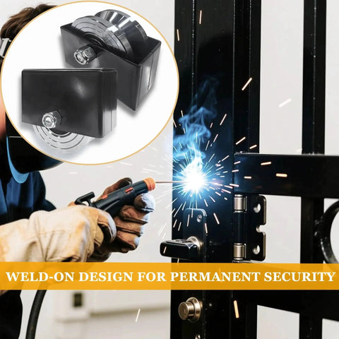 Welding installation of Two Pack 4 Inch V Groove Gate Wheel With Bracket Built For Extreme Load Capacity Up To 6600 Lbs