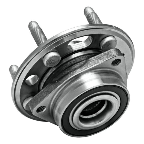 Close-up view of a wheel bearing hub assembly, 5 lugs, for use in Chevy Impala 2014-2017 Malibu 2013-2015 Cadillac CTS XTS 2013-2017
