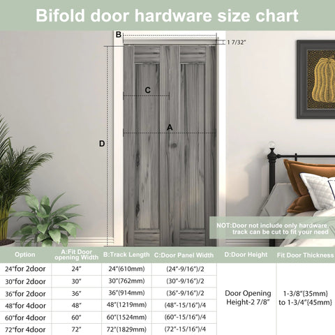 30 Inch Bifold Door Hardware Kit For Two Doors Aluminum Sliding Barn Door Top Mounted For Bathroom Bedroom Storeroom And Living Room Built Tough Rust Resistant With Three Wheel Hangers For Smooth Glide size chart