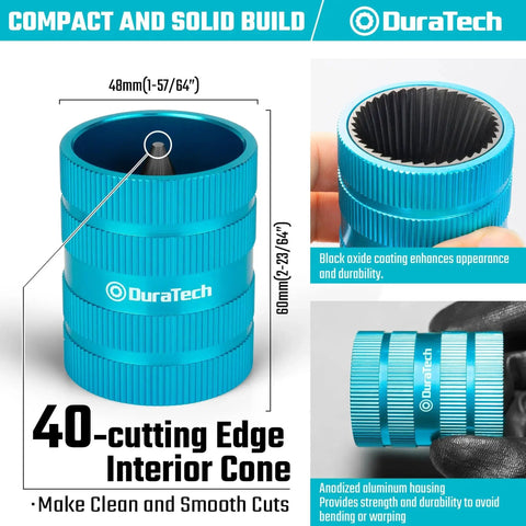 Versatile Tubing And Pipe Reamer For Quick Deburring From 0.25 Inch To 1.25 Inch OD Heavy Duty Aluminum Body Clean Edges On Copper