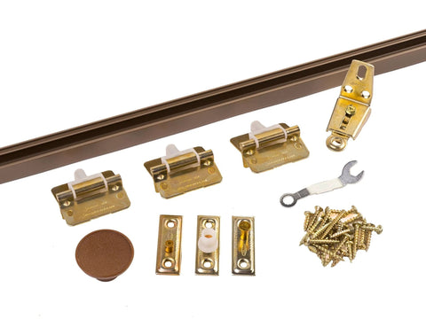 36 Inch Bifold Closet Door Hardware Kit, Top Hung Folding Door System, Pro Grade Residential, Easy Install With No Drilling shown