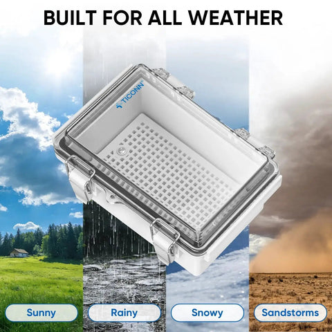 Outdoor Waterproof Electrical Box Junction Enclosure With Hinged Cover Built Tough IP67 Rated ABS Plastic Housing for All Weather Conditions