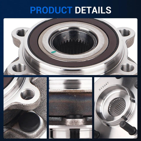 Close-up of Front Wheel Hub And Bearing Assembly For Mazda 6 2014 2019 And CX5 2013 2022 Replacement 513347 With 5 Lug ABS Ready
