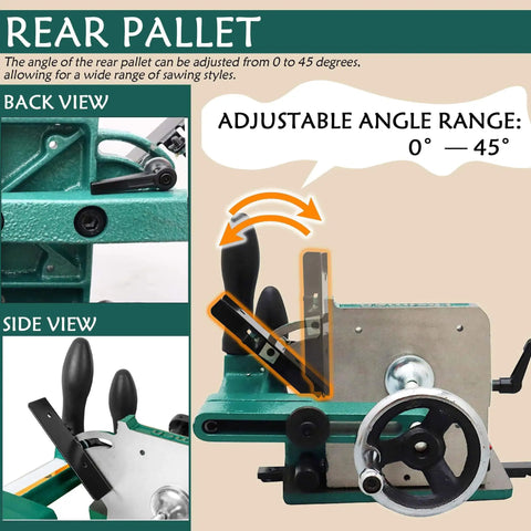 Rear pallet of Pro Grade Mortise And Tenon Jig For Table Saw With Quick Tightening Clamp All In One Woodworking Fixture