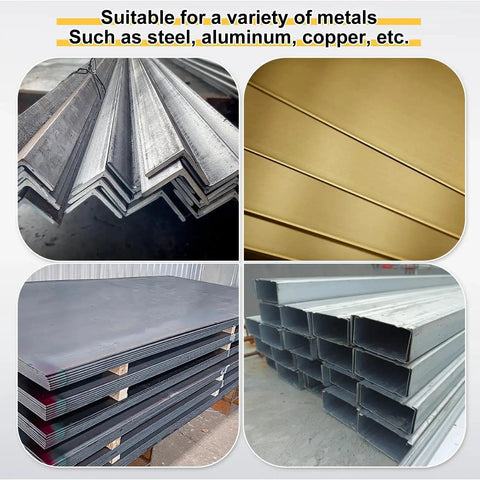 Various metal profiles including steel and aluminum sheets and bars, suitable for the Hydraulic Hole Punch Die 17mm Round For CH60.