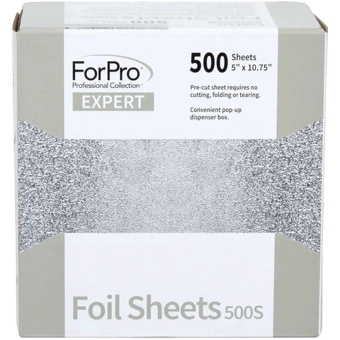 Embossed Pre-Cut Hair Foil Sheets In Pop-Up Dispenser, 5W X 10.75L, 500-Count, Pro-Grade Aluminum Foil packaging