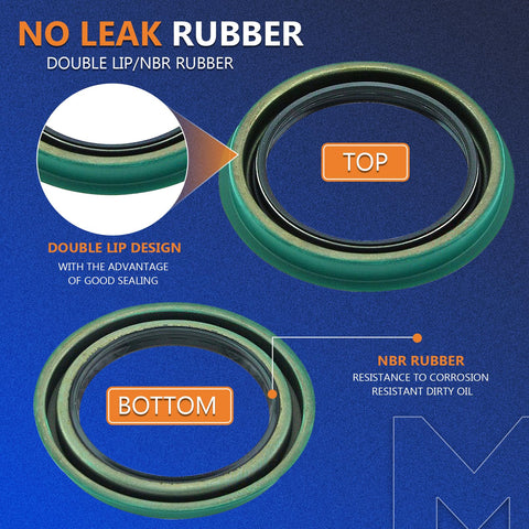 Close-up of 3 Piece Drop-In Front Wheel Bearing And Seal Assembly Kit For Ford Ranger, Bronco II, Explorer And Mazda B Series Navajo 1990 To 1997 featuring rubber seals.