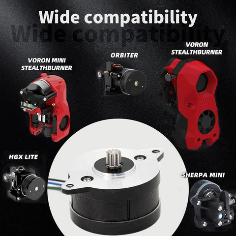 Upgraded NEMA 14 36mm Pancake Stepper Motor For 3D Printer Extruder With 10 Tooth Gears, compatible with Voron 2.4 and Ender 3.