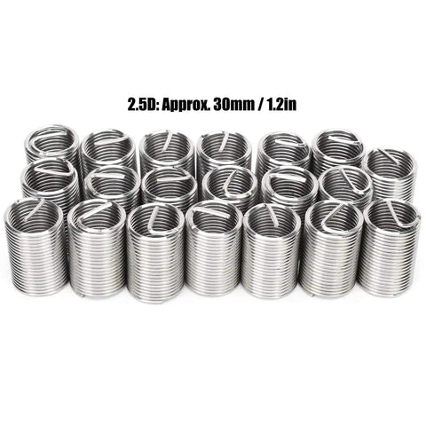 Heavy Duty Pro Grade 20 Piece 304 Stainless Steel Wire Thread Inserts Kit M12 x 1.25 Helicoil Style Sleeves